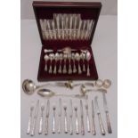 Aspreys hallmarked silver Kings pattern canteen of flatware for six place settings to include