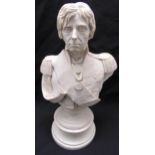 A Parian ware bust of Lord Admiral Nelson signed by L Hicks, Exposition Universelle seal to the base