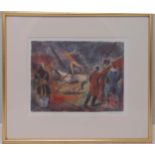 Morris Kestelman framed and glazed polychromatic lithographic print 2/30 titled The Circus Bare Back