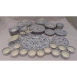 Minton Shalimar dinner and tea service to include plates, bowls, serving dishes, platters, cups,