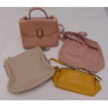 Four leather pastel coloured Coccinelle ladies fashion handbags