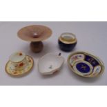 A quantity of porcelain to include dishes, a vase and a cup and saucer (5)