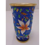H. Bequet polychromatic porcelain vase, decorated with stylised flowers, marks to the base, 24cm (
