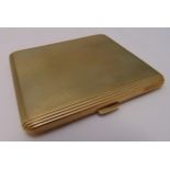 9ct gold engine turned cigarette case, approx total weight 93.3g