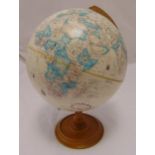 A Replogle The World Classic series Globe mounted on turned wooden stand, 43cm (h)