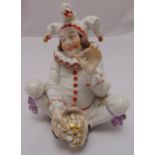 Vienna Augarten rare pot pourri figurine of a seated jester with removable head, marks to the