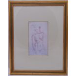 Tom Merrifield framed and glazed lithographic print of a female nude wearing a hat, signed and