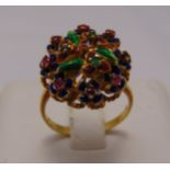 Gold and enamel dress ring