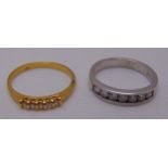 Two 18ct gold rings set with diamonds, approx total weight 4.4g