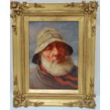 D.W. Haddon framed oil on panel of a fisherman smoking a pipe, signed bottom left, 30.5 x 22cm