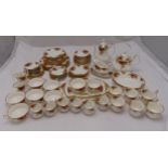 Royal Albert Old Country Roses dinner and teaset for six place settings to include plates, bowls,