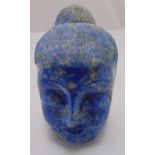 A carved lapis lazuli style bust of Buddha, 11cm (h)