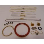 A quantity of costume jewellery to include necklaces, rings and cufflinks