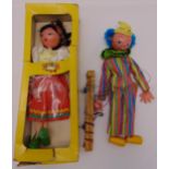 Two Pelham puppets to include a gypsy in original packaging and a clown