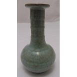 A Chinese celadon crackle glaze vase with everted rim, 23cm (h)