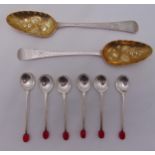 A pair of hallmarked silver berry spoons, approx total weight 93g