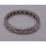 White gold and diamond eternity ring, tested 18ct, approx total weight 3.6g