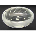 Lalique frosted glass oval bowl, signed to the base, 7 x 17 x13cm
