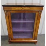 A Victorian rectangular mahogany glazed display case with satinwood inlays and hinged glazed door on