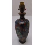 An oriental cloisonn‚ baluster form table lamp decorated with flowers and leaves, 26cm (h)