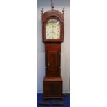 J. Glass of Bristol mahogany long case clock with moon phase, the painted dial with aperture and