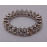 White gold diamond eternity ring, tested 18ct, approx total weight 4.7g