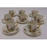 Limoges designed by Frank Haviland coffee cups and saucers in the Chinese style retailed by HG