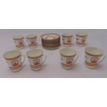 A quantity of Lomonosov hand painted cup and saucers (16)