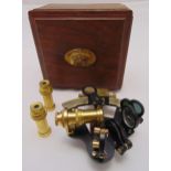Kelvin and Hughes brass sextant of customary form in original mahogany case