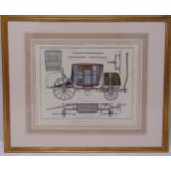 A pair of framed and glazed coaching prints by D Diderot, 36 x 45cm each
