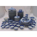 Vista Alegre Mottahedeh Blue Canton dinner service to includes, plates, tureens, sauce boat on