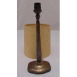 A hallmarked silver Art Deco style table lamp, tapering rectangular on raised oval base, Sheffield