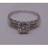 14ct white gold and diamond dress ring, approx total weight 2.1g