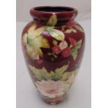 Old Tupton ware hand painted baluster vase, marks to the base, 29cm (h)
