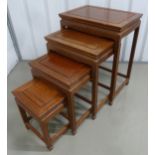 A Chinese rectangular hardwood nest of four tables, tallest 66 x 51 x 36cm