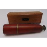 W. Ottoway four drawer naval telescope in fitted wooden case