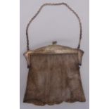 A hallmarked silver ladies evening mesh bag, approx total weight 308g