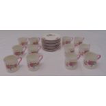 Shelley hand painted coffee cups and saucers (24)