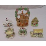 A quantity of pastille burner cottages of various form and shape to include Coalport (6)