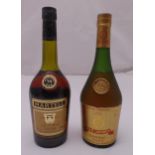 Two bottles of cognac to include Martell and R and B Lanxner