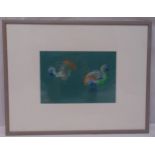 Milein Cosman framed and glazed pastel of flamingos, signed bottom left, 19 x 28.5cm