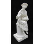 Royal Worcester blanc de chine figurine of La Fleur modelled by A. Azori 1956, marks to the base,
