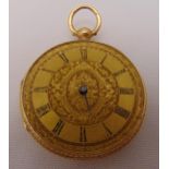 18ct yellow gold open face McCabe pocket watch, A/F