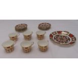 Royal Crown Derby Imari pattern teaset for six place settings to include cups, saucers, plates and a