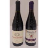 Two bottles of Chateauneuf du Pape 2010 and 2014