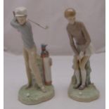 Two Lladro figurines of golfers, marks to the bases, tallest 27.5cm