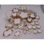Royal Albert Old Country Roses to include plates, bowls, serving dishes, teapot, cups, saucers,