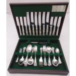 A canteen of Butlers Kings pattern silver plated flatware for six place settings