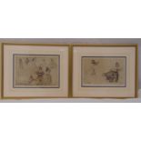 A pair of William Russell Flint monochromatic print room proofs of ladies in various poses,