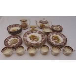 Royal Worcester Palissy Game Series dinner and tea service for six place settings to include plates,
